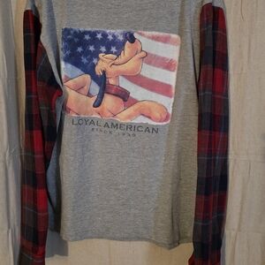 Gray Long Sleeve Shirt with Cartoon Graphic